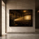 Golden Vintage Cinema Film Reel Wall Art Canvas Print - Image 5