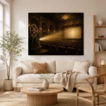 Golden Vintage Cinema Film Reel Wall Art Canvas Print - Image 7