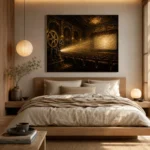 Golden Vintage Cinema Film Reel Wall Art Canvas Print - Image 8