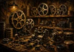 Golden Cinema Archive Film Reel Wall Art Canvas Print