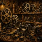 Golden Cinema Archive Film Reel Wall Art Canvas Print
