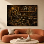 Golden Cinema Archive Film Reel Wall Art Canvas Print - Image 3