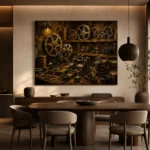 Golden Cinema Archive Film Reel Wall Art Canvas Print - Image 4