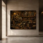 Golden Cinema Archive Film Reel Wall Art Canvas Print - Image 5