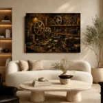 Golden Cinema Archive Film Reel Wall Art Canvas Print - Image 6