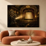 Golden Historic Theater Film Reel Wall Art Canvas Print - Image 3