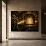 Golden Historic Theater Film Reel Wall Art Canvas Print - Image 5