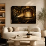 Golden Historic Theater Film Reel Wall Art Canvas Print - Image 6