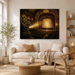 Golden Historic Theater Film Reel Wall Art Canvas Print - Image 7