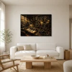 Refined Analog Workshop Film Reel Wall Art Canvas Print styled in a refined neutral interior