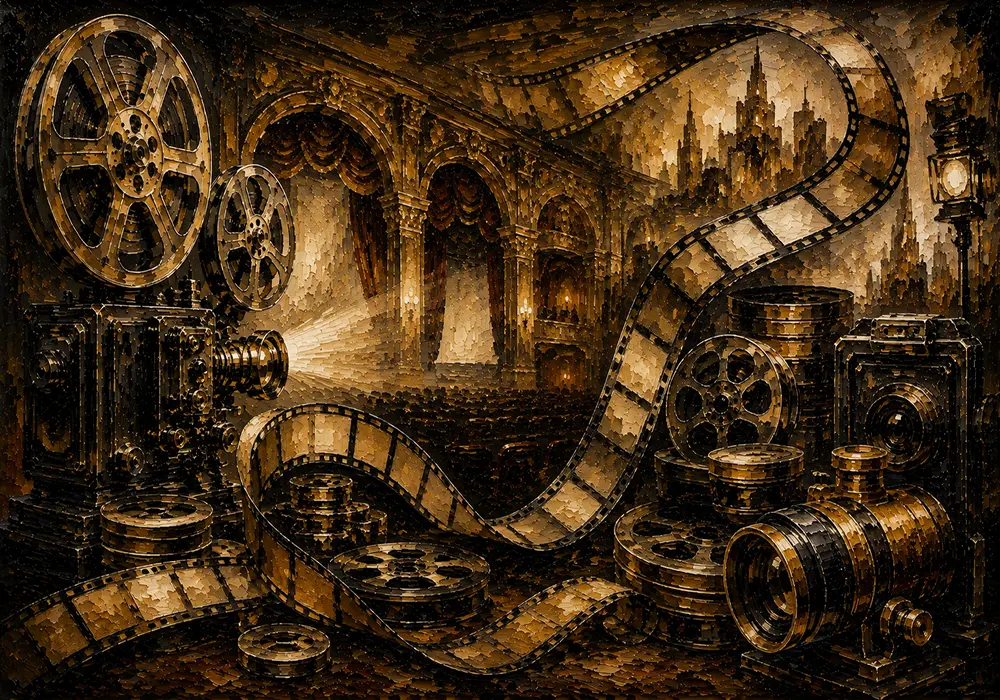 Panoramic Cinematic Craft Film Reel Wall Art Canvas Print