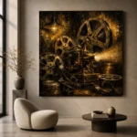 Golden Brass Projector Film Reel Wall Art Canvas Print - Image 6