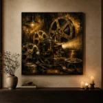 Golden Brass Projector Film Reel Wall Art Canvas Print - Image 7