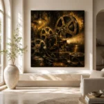 Golden Brass Projector Film Reel Wall Art Canvas Print - Image 8