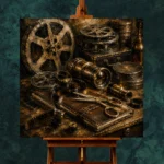 Bronze Cinema Archive Film Reel Wall Art Canvas Print - Image 2