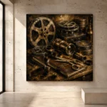 Bronze Cinema Archive Film Reel Wall Art Canvas Print - Image 3