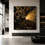Golden Projector Beam Film Reel Wall Art Canvas Print - Image 5