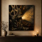 Golden Projector Beam Film Reel Wall Art Canvas Print - Image 7