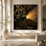 Golden Projector Beam Film Reel Wall Art Canvas Print - Image 8
