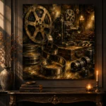 Golden Unfurling Cinema Film Reel Wall Art Canvas Print - Image 4