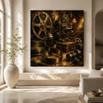 Golden Unfurling Cinema Film Reel Wall Art Canvas Print - Image 8
