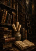 Old Library Antique Book Wall Art Canvas Print