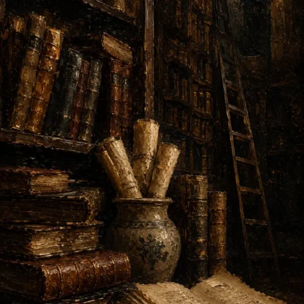 Old Library Antique Book Wall Art Canvas Print