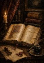 Illuminated Manuscript Antique Book Wall Art Canvas Print