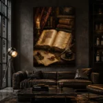 Illuminated Manuscript Antique Book Wall Art Canvas Print - Image 5