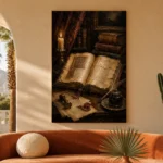 Illuminated Manuscript Antique Book Wall Art Canvas Print - Image 6