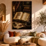 Illuminated Manuscript Antique Book Wall Art Canvas Print - Image 11