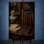 Classical Bust Antique Book Wall Art Canvas Print - Image 2