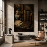 Classical Bust Antique Book Wall Art Canvas Print - Image 3