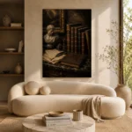 Classical Bust Antique Book Wall Art Canvas Print - Image 9