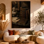 Classical Bust Antique Book Wall Art Canvas Print - Image 11
