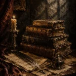 Scholar Desk Antique Book Wall Art Canvas Print