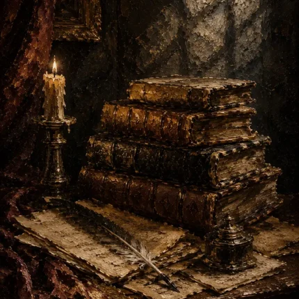 Scholar Desk Antique Book Wall Art Canvas Print