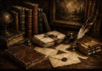 Wax Sealed Letters Antique Book Wall Art Canvas Print
