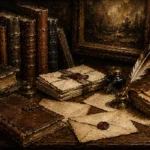 Wax Sealed Letters Antique Book Wall Art Canvas Print