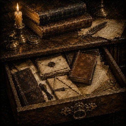 Secret Drawer Antique Book Wall Art Canvas Print