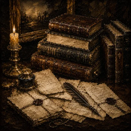 Sealed Archive Antique Book Wall Art Canvas Print