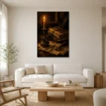 Wax Seal Letter Dark Academia Wall Art Canvas Print styled in a refined neutral interior