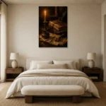 Wax Seal Letter Dark Academia Wall Art Canvas Print showcased in an elegant minimalist interior
