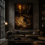 Feather Quill Still Life Dark Academia Wall Art Canvas Print - Image 5