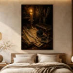 Feather Quill Still Life Dark Academia Wall Art Canvas Print - Image 8