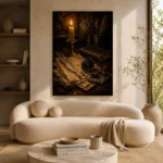 Feather Quill Still Life Dark Academia Wall Art Canvas Print - Image 9