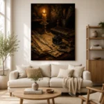 Feather Quill Still Life Dark Academia Wall Art Canvas Print - Image 10