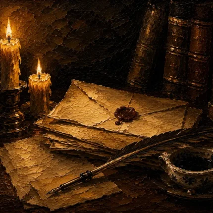 Wax Sealed Correspondence Dark Academia Wall Art Canvas Print
