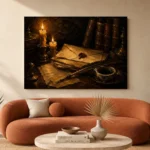 Wax Sealed Correspondence Dark Academia Wall Art Canvas Print - Image 3