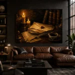 Wax Sealed Correspondence Dark Academia Wall Art Canvas Print - Image 4